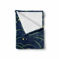 thumbnail image 2 of Japanese Soft Flannel Fleece Throw Blanket, Tsuyushiba Japanese Traditional Pattern Culture Folk Boho, Cozy Plush for Indoor and Outdoor Use, 50" x 70", Navy Blue Lime Green, by Ambesonne, 2 of 6