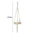 thumbnail image 3 of Staron Hanging Plant Shelf, Woven Rope Floating Shelf for Indoor Plants, Wooden Display Rack for Flower Pots and Home Decor, 3 of 6