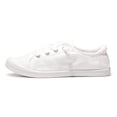 thumbnail image 3 of Zapatillas slip-on de lona para mujer BENEKER blancas, planas y cómodas, 3 of 7