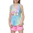 thumbnail image 5 of Beezizac 2-Piece Girls Sleepover Tie Dye Tank Top & Shorts Pajama, Size 6-18, 5 of 7