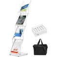 thumbnail image 1 of QWORK Foldable Brochure Display Stand, Magazine Brochure Display Rack Stand, 4 Pocket Literature CatalogTradeshow Display Stand, for Office Store and Exhibition Trade Show (White), 1 of 8