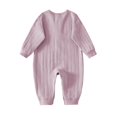 thumbnail image 3 of Jalioing Infant Boys Girls Romper Long Sleeve Cotton Clothes Solid Color Footless Jumpsuit Fall Comfy Bodysuit for Baby, 3 of 6