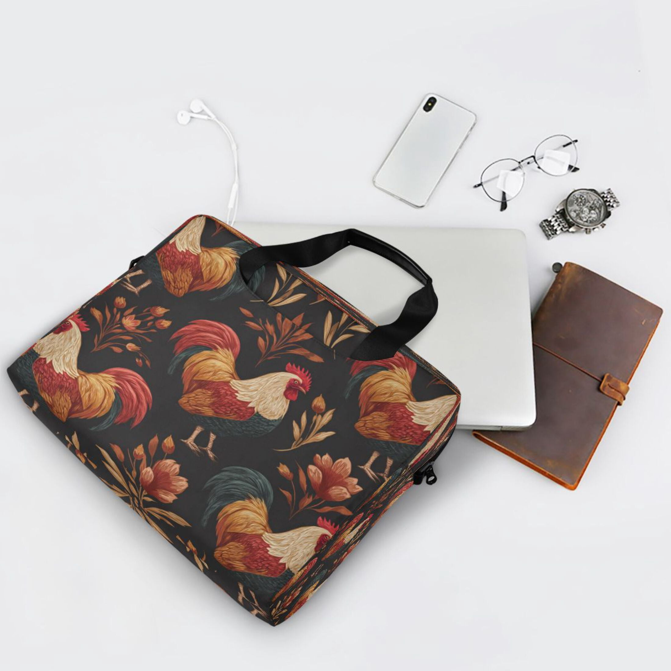 Laptop Bag Laptop Briefcase 15.7 x 3 x 11.8 Inches Laptop Bag Briefcases Laptop Storage Travel Laptop Bag Work Laptop Bag Pretty Roosters