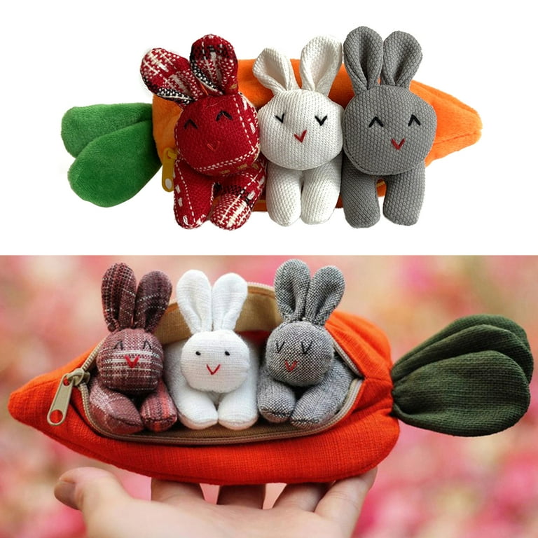 Plush Toys Three Rabbits Festive Items White Kawaii Home Decor
