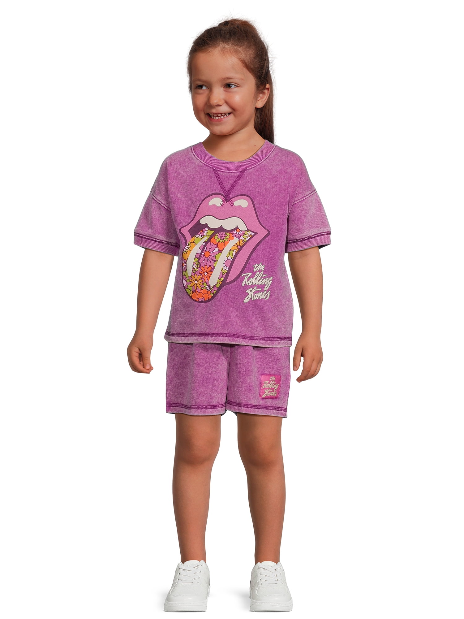 Rolling Stones Toddler Girls Tee and Shorts Set, 2-Piece, Sizes 12M-5T