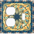 thumbnail image 6 of Metal Light Switch Plate Cover Blue Yellow Mandala Lotus Flower Tile Pattern TIL039, 6 of 15
