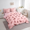 thumbnail image 3 of Manfei Jungle Wildlife Deer 7pcs Bedding Comforter Set,Rustic Farmhouse Hunting Queen Bedding Sets,Cartoon Pine Tree Queen Sheet Sets For Kids,Breathable Home Decor Reversible, 3 of 8