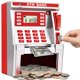 thumbnail image 1 of Cajero automático BAODLON Piggy Bank para niños con tarjeta de débito rojo, 1 of 7