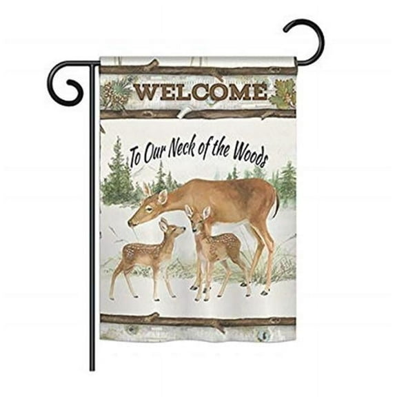 Breeze Decor BD-WL-G-110106-IP-BO-D-US18-WA 13 x 18.5 in. Neck of the Woods Nature Wildlife Impressions Decorative Vertical Double Sided Garden Flag