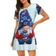 thumbnail image 1 of Balery Cute Gnomes in USA1 Camisón de manga corta con cuello redondo para mujer, cómodo y elegante., 1 of 6