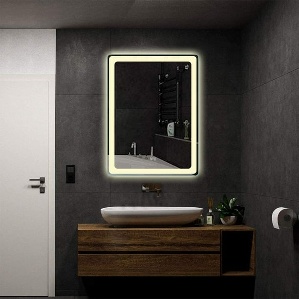 AntiFog Wall Mounted LED Mirrors Horizontal/Vertical Lighted Bathroom