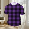 thumbnail image 5 of Mlzmgr Mens Flannel Plaid Shirts Short Sleeve Crewneck Basic Casual Tees Athletic Pullover, 5 of 6