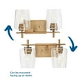 thumbnail image 3 of Progress Lighting Calais 2-Light Wall Sconce, Vintage Brass, Clear Glass Shade, 3 of 6