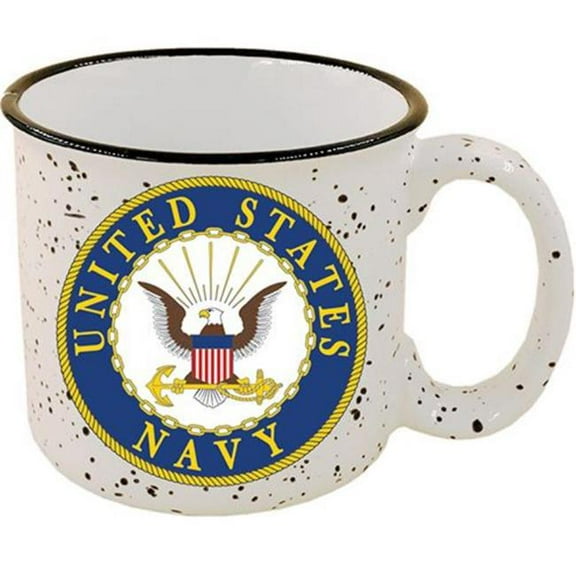 Eagle Emblems CU0301 Cup - Coffee, US Navy Symbol - Stone-Speckled Camper - 14 oz