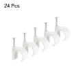 thumbnail image 3 of Uxcell 22mm Dia White Round Cable Clips with Steel Nail 24 Pack, 3 of 5