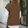 thumbnail image 2 of Vedolay Womens Sweater Womens Crewneck Cropped Sweater Long Sleeve Ribbed Knit Pullover Tops,Coffee L, 2 of 4
