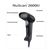 Adesso 2D USB Handheld CMOS Barcode Scanner 300 FPS Scan Rate 16 Scan Depth