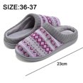 thumbnail image 2 of Ficarrico Zapatillas de casa de espuma viscoelástica para mujer con patrón bordado de punto, 2 of 5