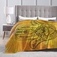 thumbnail image 4 of DouZhe Ultra-Soft Micro Fleece Lightweight Flannel Bed Blanket, Watercolor Hamsa Hand Print Cozy Warm Throw Blankets, 80"x60", 4 of 7