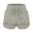thumbnail image 5 of FASHOFT Tennis Skirts For Women Retro Floral Printed Double Layer Skort With Pockets For Daily Fitness And Leisure Wear Womens Athletic Skirt Grey, 5 of 7