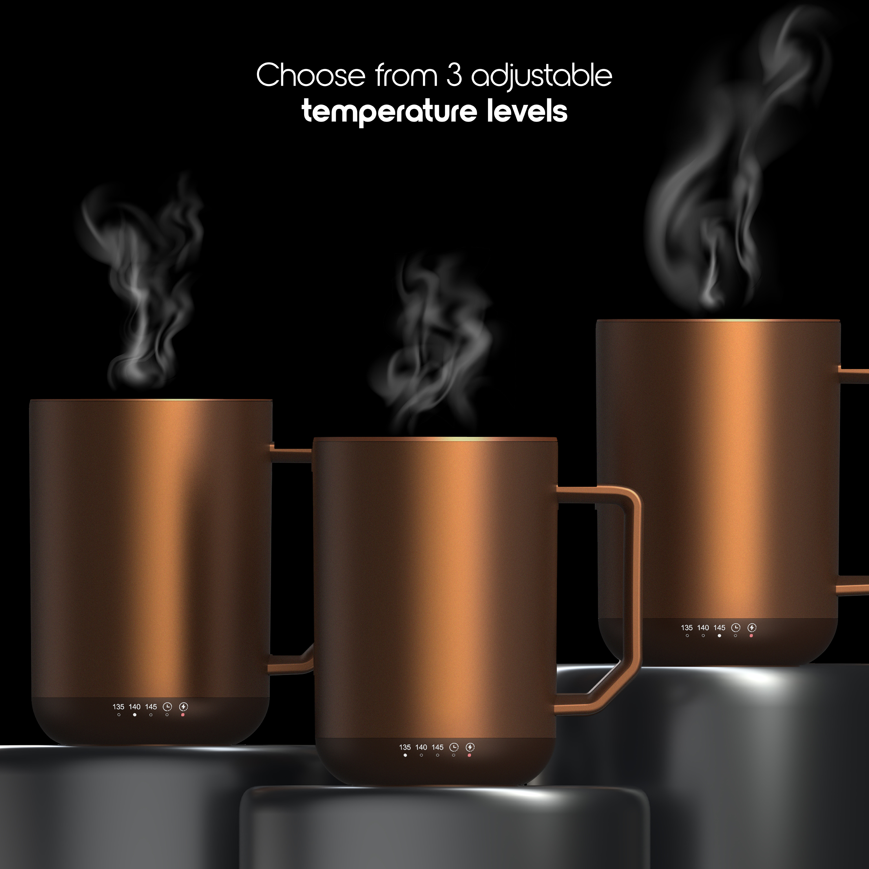 ionMug & Charging Coaster, 12oz. Stainless Steel Self Heating Coffee Mug with Lid, 3.5" x 3.5" x 5" - image 5 of 10
