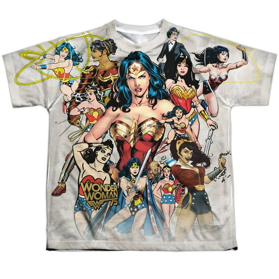 Wonder Woman - 75Th Collage - Youth Short Sleeve Shirt - Small