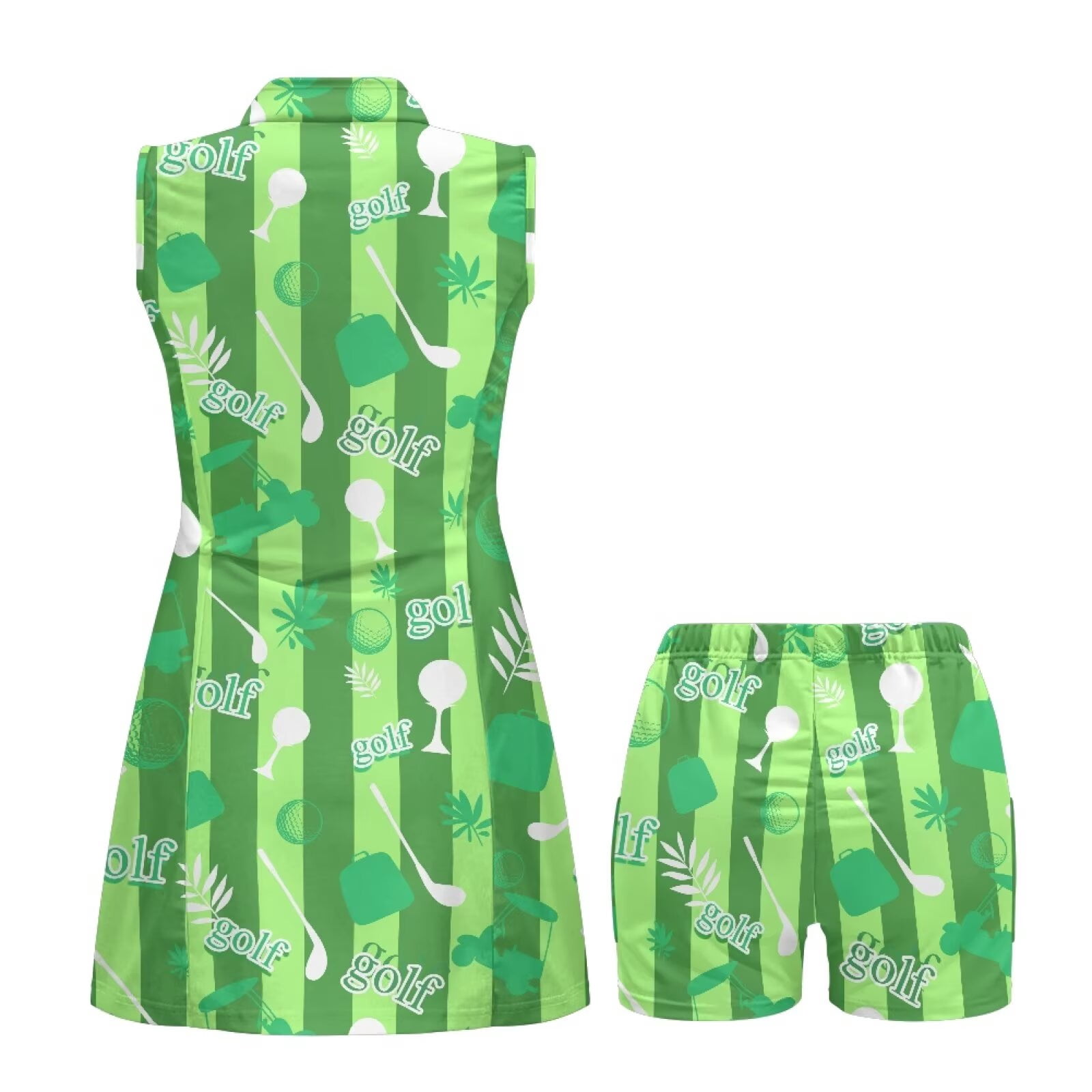 Uorisanigo Green Golf Tennis Golf Dress for Women 2 Pieces Womens Sleeveless Workout Athletic Dresses Quarter Zip Daily Wear Size M Quick Dry Outing Wear