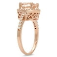 thumbnail image 2 of 14K Rose Gold Cushion Cut Morganite & Round Cut White Diamond Ladies Bridal Halo Style Engagement Ring, 2 of 4