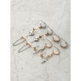 thumbnail image 3 of No Boundaries Mixed Gold-Tone and Silver-Tone Earring Set with Studs and Mini Hoops, 6-Pack, Women's, 3 of 4