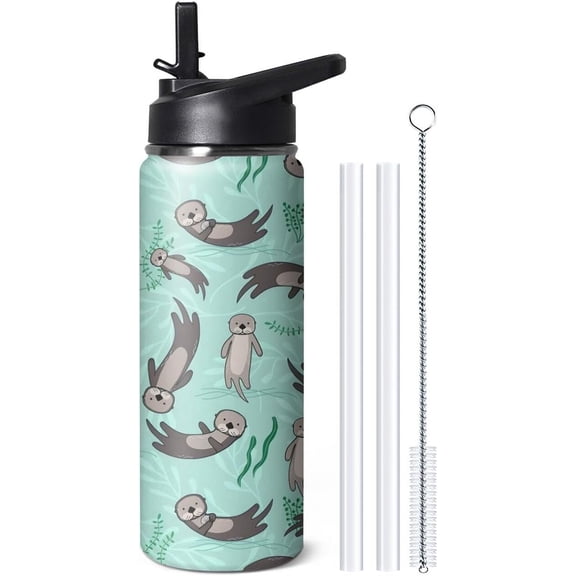 40oz Cute Corgi Water Bottle with Handle and Flip Straw, Dog Sports Stainless Steel Insulated Cup, Travel Coffee Mug Tumbler, Birthday Mothers Day Chritmas Gifts for Women Animal Lovers