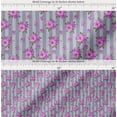 thumbnail image 2 of Soimoi Cotton Cambric Fabric Stripe,Leaves & Floral Artistic Printed Fabric 1 Yard 42 Inch Wide, 2 of 7
