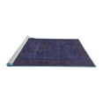 thumbnail image 2 of Ahgly Company Machine Washable Indoor Square Abstract Blue Modern Area Rugs, 8' Square, 2 of 4