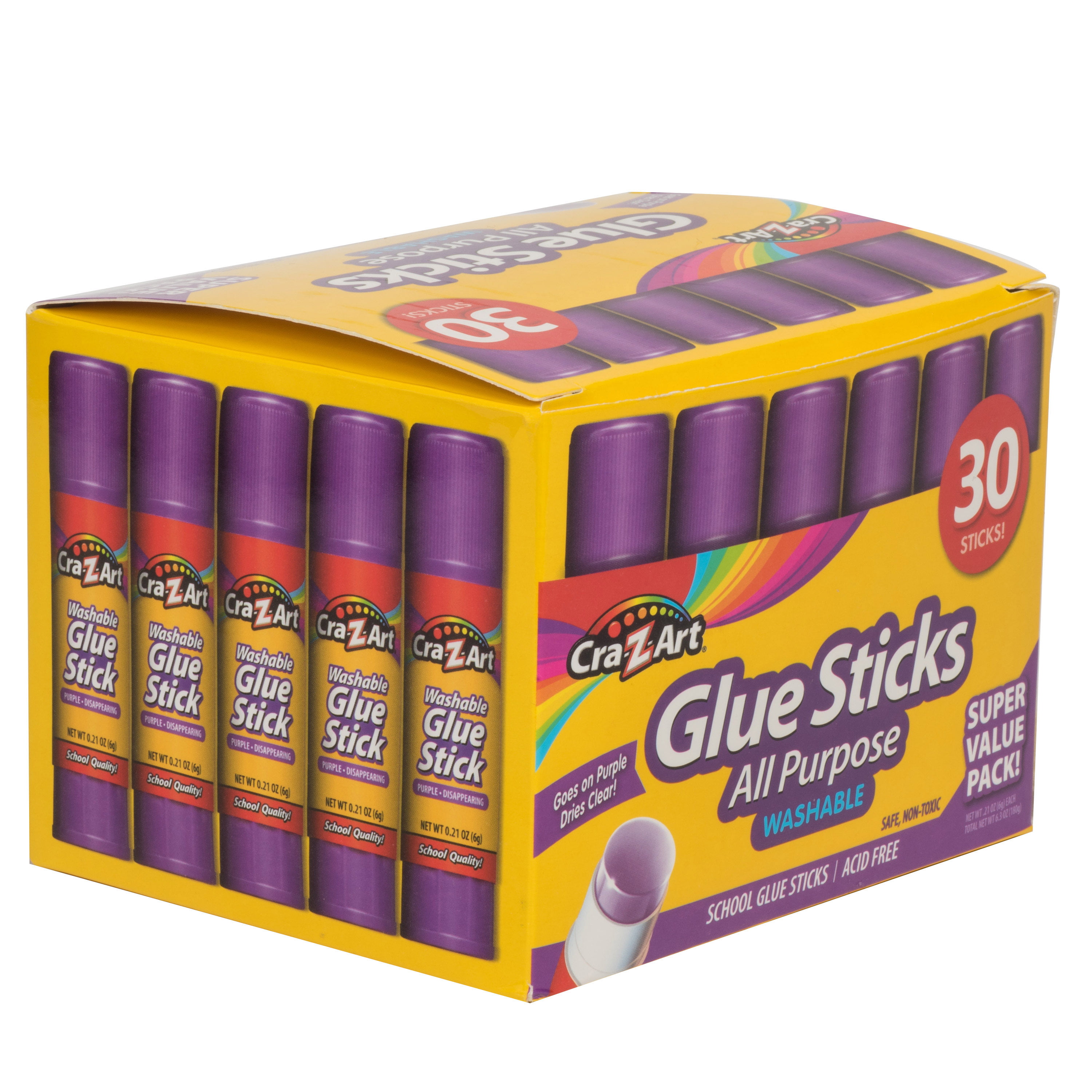 Cra Z Art Glue Sticks School Supplies 2 Pack Purple Disappearing Ink Kids  Crafts