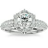 1 1/2Ct Diamond & Moissanite Accent Engagement Ring in 10k Gold (G-H, I1)