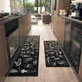thumbnail image 3 of Feisina Black Kitchen Mat Set of 2,Kitchen Rugs with Vegetable Prints Drawings,Black Kitchen Rugs and Mats Non Skid Washable,Kitchen Runner Rugs with Rubber Backing (Mushroom 17"x48"+17"x30"), 3 of 6