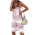 thumbnail image 1 of QAFOPEH Women Summer Ethnic Print V Neckline Sleeveless Casual Dress, 1 of 2