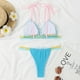 thumbnail image 5 of Trajes de baño tankini para mujer Trajes de baño de color sólido para mujer Traje de baño ajustado de dos piezas Trajes de baño de bikini con tirantes Traje de baño de dos piezas para mujer, 5 of 9
