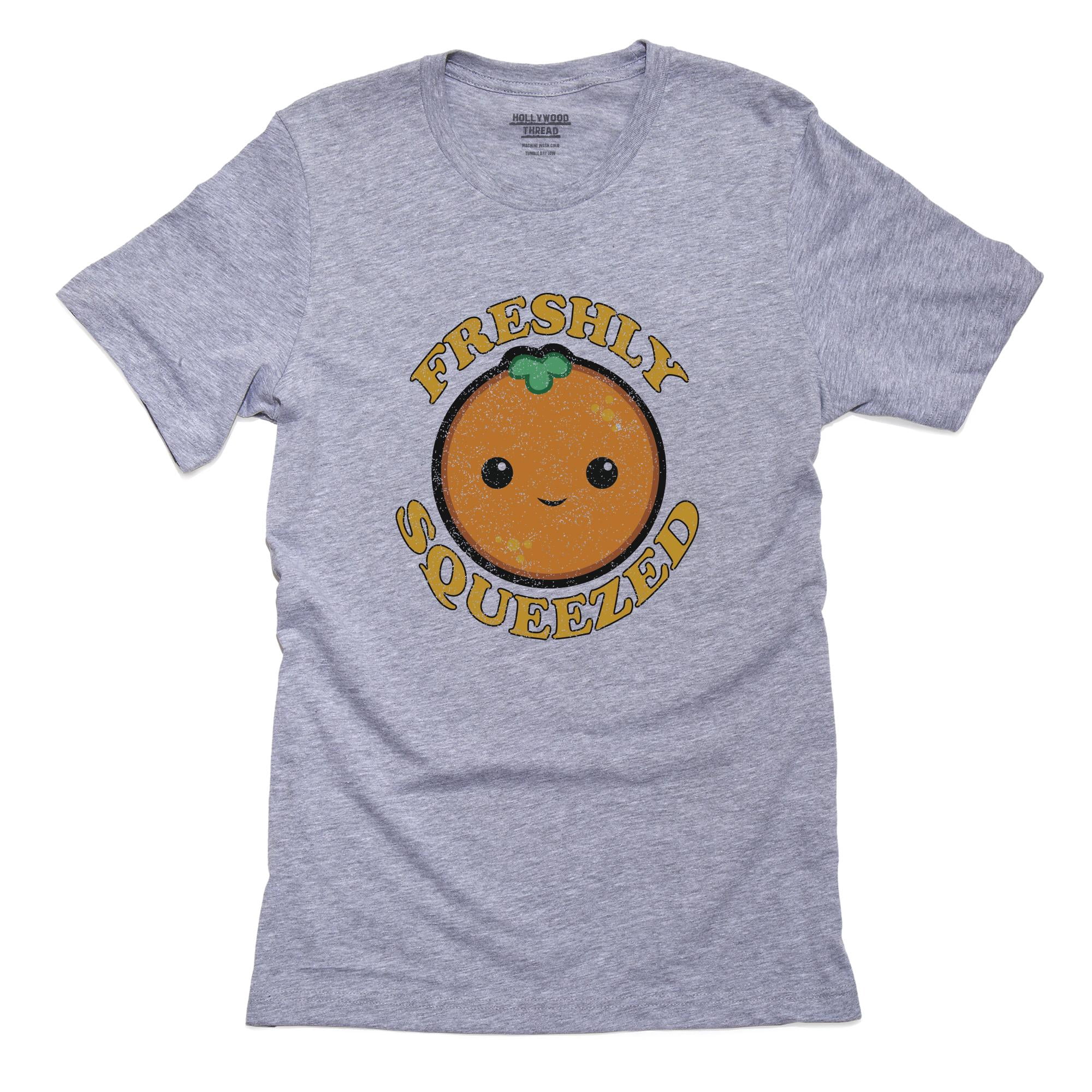 Freshly Squeezed - Orange Juice Cute Smiling Graphic Men's Grey T-Shirt -  Walmart.com