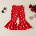 thumbnail image 4 of MUXiin Valentine's Day Children's Letter Printed Long Sleeve Flying Sleeve Shoulder Hoodie Heart Printed Flare Trousers Spring Children's Wear Back To School Fashion, 4 of 9