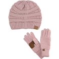 thumbnail image 1 of Bonnet en Tricot Souple Extensible Unisexe et Gants à Écran Tactile Antidérapants 2 Pc Set 2 Pc Set, 1 of 3
