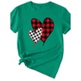 thumbnail image 2 of XCHQRTI Love Heart Shirt for Women Valentine's Day Tshirt Graphic Lovely Short Sleeve Tee, 2 of 3
