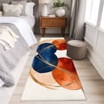 thumbnail image 4 of 2'x6' Rug Runners for Hallways Kitchen, Navy Blue Burnt Orange Non Slip Entryway Beside Floor Carpet Runner, Geometric Modern Boho Art Washable Laundry Room Bedroom Throw Rugs Mat for Family Pet, 4 of 8