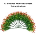 thumbnail image 3 of 12 Bundles Artificial Faux Flowers & Greenery Plants,Realistic UV-Resistant Plastic Shrubs Bushes for Indoor/Outdoor Decor - Home, Porch, Patio Garden (Red), 3 of 7