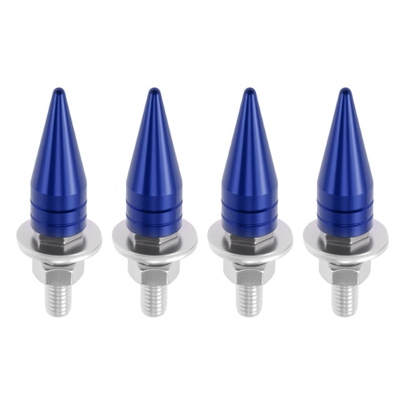 Unique Bargains Universal Motorcycle M6 License Plate Screws Cover 5.4 cm Anti Theft License Plate Screw Frame Bolt Kit Aluminum Alloy Blue 4 Pcs