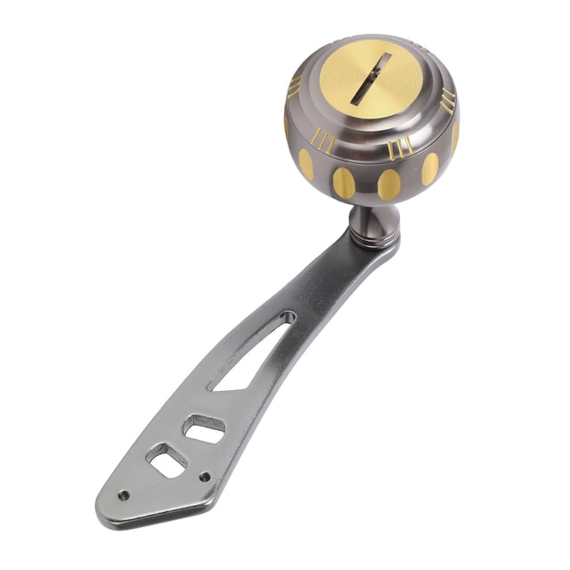 DEWIN Mango de Carrete de Pesca Mango de Potencia de Metal Reemplazo de Agarre de Perilla con Piezas de Montaje para Carrete de Tambor Baitcasting(Oro)