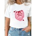 thumbnail image 1 of Women's Cotton Graphic Tee - Breathable & Comfortable, Casual Sporty Style with Cute Heart Print, Round Neck Short Sleeve T-Shirt Tee For Adult, Men, Women, Teen, Teenager, Adolescent, Youth, 1 of 6