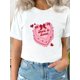 thumbnail image 1 of Camiseta estampada de algodón para mujer: transpirable y cómoda, estilo deportivo informal con un bonito estampado de corazones, cuello redondo y manga corta. Ideal para adultos, hombres, mujeres, ado, 1 of 8