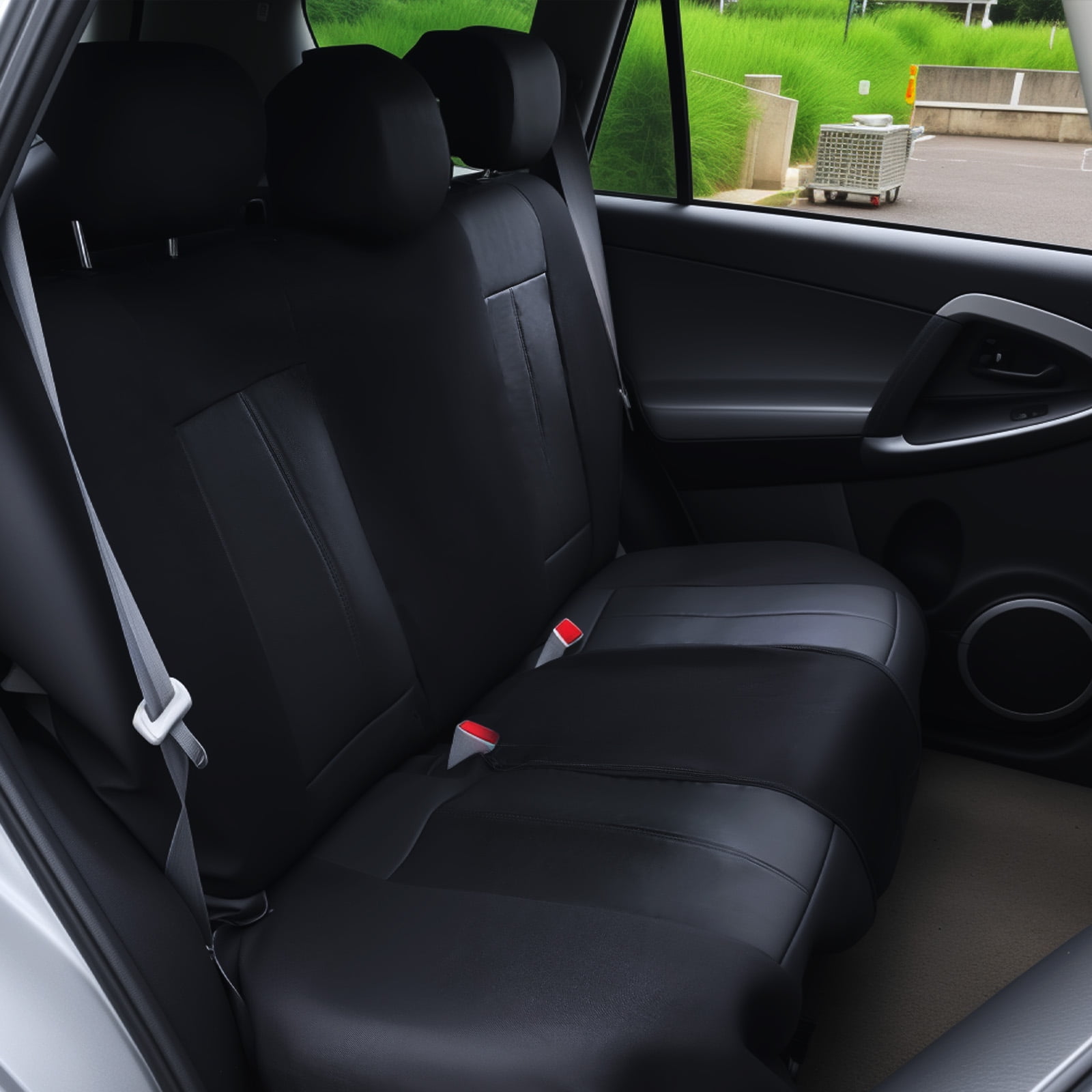 Universal Rear Bench Car Seat Cover, Full-Size Back Seat Protector for Cars SUVs Trucks, All-Season Fit, Upgrade Interior Style, Easy Installation – Rear 3-Seat Cover