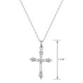 thumbnail image 2 of Forever Facets Fine Silver Plated Silver Tone Classic Cross Diamond Accent Pendant Necklace, 18", 2 of 7