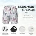 thumbnail image 3 of Yiaed Lilies Flowers Print Mens Swim Trunks Bathing Suit Compression Liner Beach Swim Shorts Swimwear Quick Dry Zipper Pocket No-Chafing Board Short-3X-Large, 3 of 6